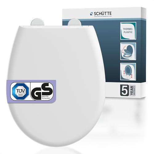 Schütte Thermoplast WC-Sitz mit Absenkautomatik, TÜV-geprüft, Weiß
