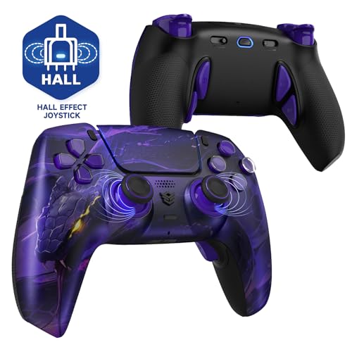 HEXGAMING PHANTOM Pro Wireless Gaming Controller für ps5/PC/Mobile, Upgrade Remap Paddles & Instant Triggers & 8 Swap Joysticks, Elite Gamepad mit Hall-Effekt Stick Modul Edition-Orochi
