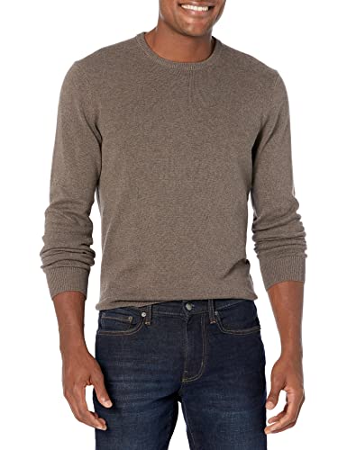 Amazon Essentials Herren Langärmliger Pullover Mit Rundhalsausschnitt, 100% Baumwolle, Erhältlich In Groß Und Schwer, Braunheide, M