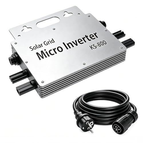 Mikro-Wechselrichter 800W mit AC-Kabel, MPPT Solar-Netzeinspeisung, Plug & Play, WiFi APP Überwachung, für Balkonkraftwerk