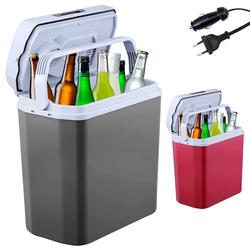 Arebos Thermoelektrische Kühlbox 20 L mit ECO-Modus | Elektrische Kühl- und Warmhaltebox | 12/230 V für Auto und Steckdose | Mini-Kühlschrank Anthrazit
