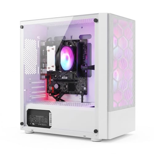STGsivir Desktop-PC, Ryzen 5 3400G bis zu 4,0 GHz, 16 GB DDR4 RAM, 512 GB SSD, WiFi6, BT 5.0, RGB-Lüfter x3, Windows11 Pro
