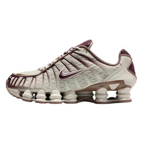 Nike Shox TL Damenschuhe (Light Bone/Mink Brown/Burgundy Crush), Helles Knochen/Nerzbraun/Burgunderrot Crush, 8.5