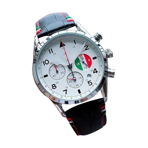 Mechanische Uhr - Sechs -Pin -Uhr mit Lederband | Automatische Display -Handgelenks Uhren | Quartz Herren Time Device | Wasserdeter Datum Display Armbanduhr für Geburtstag, Innen-, Außenzeit -Update