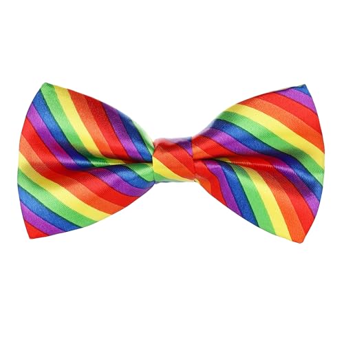 KarneLux Regenbogen Fliege - Zubehör für Clown Kostüme zu Karneval und Fasching - Accessoire für Pride Motto Partys - 13 cm