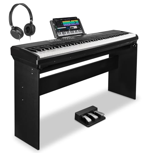 STRICH Digitalpiano 88 Tasten mit Hammermechanik, E-Piano mit Ständer & Sustain-Pedal, Vollformat E-Klavier mit USB-MIDI/Wireless, 15W×2 Lautsprecher, Modell SDP-120