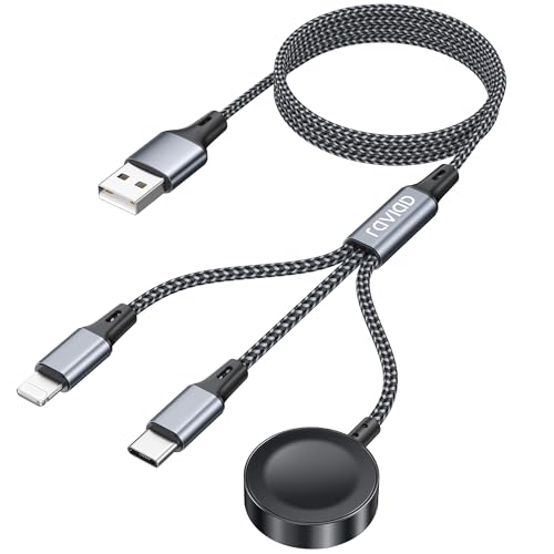 RAVIAD 3-in-1 Ladekabel für Apple Watch & iPhone, 1,2 m