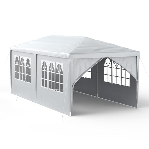 YRHome Pavillon 3x6m mit Seitenteilen Gartenpavillon Wasserdicht Dachmaß Gartenzelt Partyzelt UV Schutz Festzelt Winterfest Bierzelt Stabil Camping Zelt mit Fenstern Grau