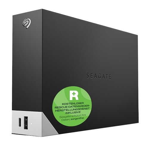 Seagate One Touch HUB 12TB Externe Festplatte, 2-Fach USB Hub, 3.5 Zoll, USB 3.0, PC, Notebook & Mac, inkl. Data Rescue Service (STLC12000402)