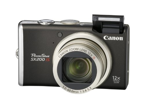 Canon PowerShot SX200 IS Digitalkamera (12 MP, 12-fach opt. Zoom, 7,6cm (3 Zoll) Display) schwarz