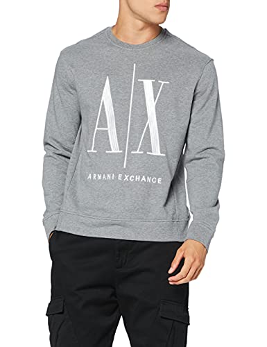 Armani Exchange Herren Icon Sweat Sweatshirt, Grau, L