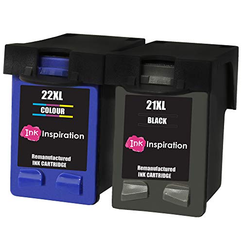 Ink Inspiration® 2 Premium Druckerpatronen Ersatz für HP 21XL 22XL Deskjet F2120 F2180 F2280 F335 F375 F380 F390 F4180 F4190 3940 D1460 D2360 D2460 Officejet 4315 4355 PSC 1410 1415
