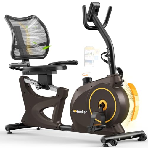 Ergometer Liege- Heimtrainer mit Magnetbremse, 15 Widerstandsstufen, Pulssensoren und LCD-Display, Sitzergometer mit Rückenlehne für Senioren