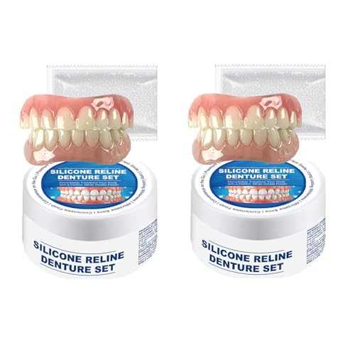 2 Paare Gefälschte Zähne, Falsche Zähne Veneers, Provisorische Zahnprothese, Künstliche Zähne, Zahnblende zum Aufstecken für obere und untere Zähne, Prothesen Gefälschte Zähne falsche Zähne Kit