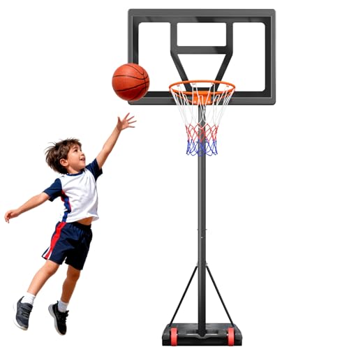Dripex Basketballkorb Outdoor Kinder, Basketballkörbe mit Ständer ab 3, Basketball Korb Höhenverstellbar 3-7 FT – geeignet für Hinterhof, Einfahrt & Indoor