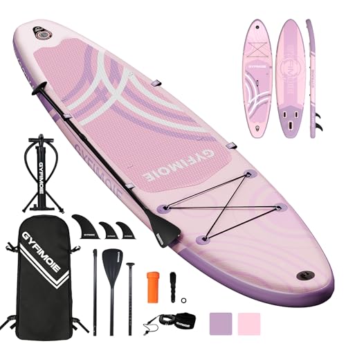Stand Up Paddling Board mit Allem Zubehör,335 cm Sup Board für 2+1 Personen/Familien, Aufblasbar Standup Paddle Board Komplett Set Tragetasche Paddel Finnen Luftpumpe Leash Repair Kit (Rosenschaum)