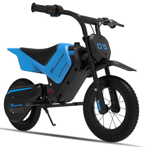 EVERCROSS Elektromotorrad Kinder, Elektro Motocross mit 8/16 KMH Geschwindigkeitsmodus, 150W Kinderfahrzeug, Moto Cross mit 10 KM Langstrecken, 12'' Elektro Motorrad für Kinder von 3-12 Jahren