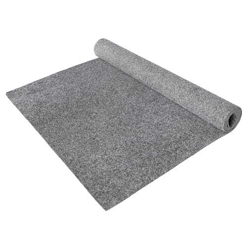 Nadelfilz TURBO Bodenbelag 200x100 cm Grau Meterware – Rutschhemmende, stuhlrollenfest | robust & trittsicher | Nadelfilz Boden für Büro, Treppe, Empfang & stark frequentierte Räume