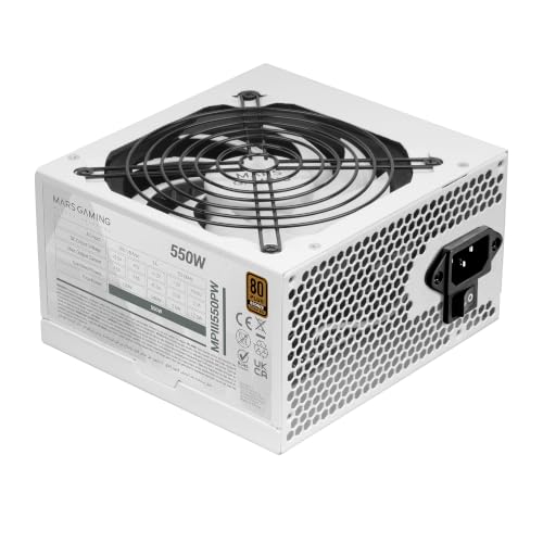 Mars Gaming MPIII550P ATX-Netzteil, 550W, 80 Plus Bronze, Weiß