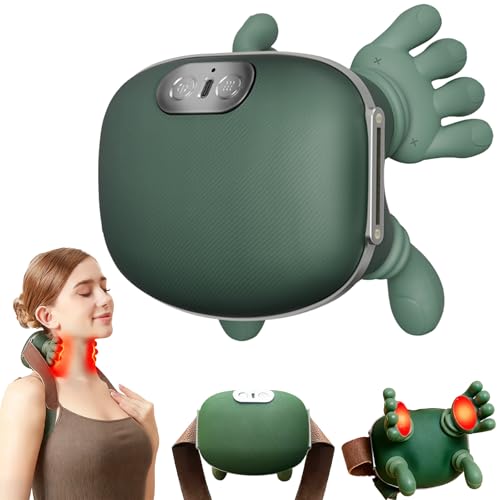 4D Nackenmassagegerät Mit Wärme, Massagegerät Nacken, Nackenmassage, Neck Massager Mit 3 Massagestufen 2 Temperaturstufen, Elektrische Schulter Massagegerät für Nacken,Zuhause,Büro,Reisen