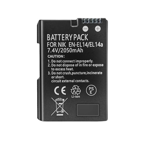 EN-EL14 Akku 7,4V 2050mAh für Nikon D3100 D3200 D3300 D3400 D5600 D5100 D5200 P7000 P7800 Kamera EN-EL14A EL14