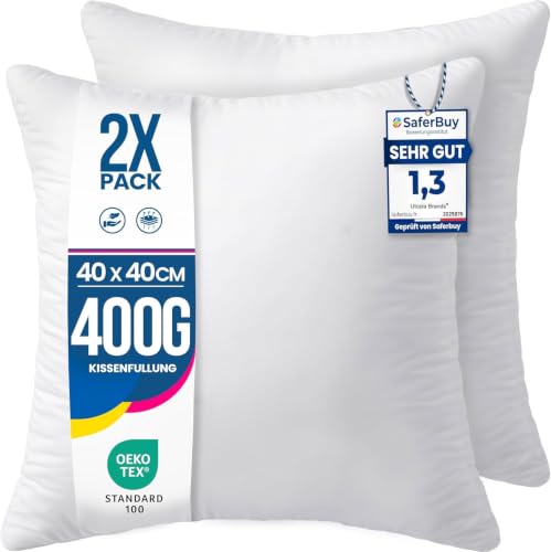 Utopia Bedding Kissenfüllung 40x40 2er Set Innenkissen Kissen Sofakissen