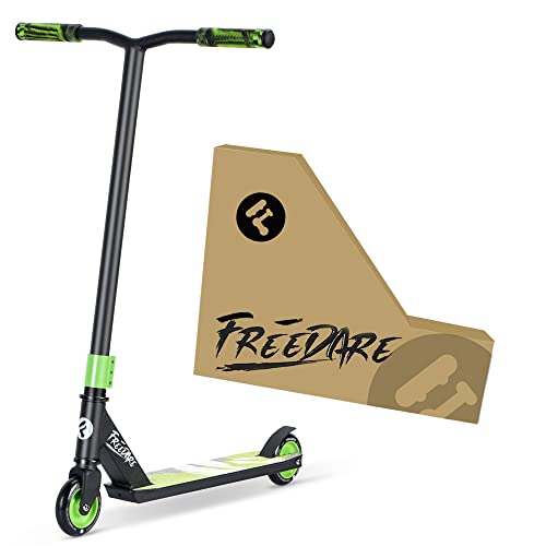 FREEDARE Pro Stunt Scooter Komplett-Trick-Scooter für Kinder ab 8 Jahren, Teenager, Erwachsene, Jungen und Mädchen, Freestyle-Straßen-Roller für Fortgeschrittene und Anfänger, Skate-Park,grün