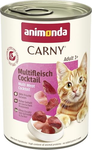 animonda Carny Katzen Nassfutter Multifleisch-Cocktail (6 x 400g), getreidefreies Katzen Nassfutter ohne Zucker, mit frischen fleischigen Zutaten