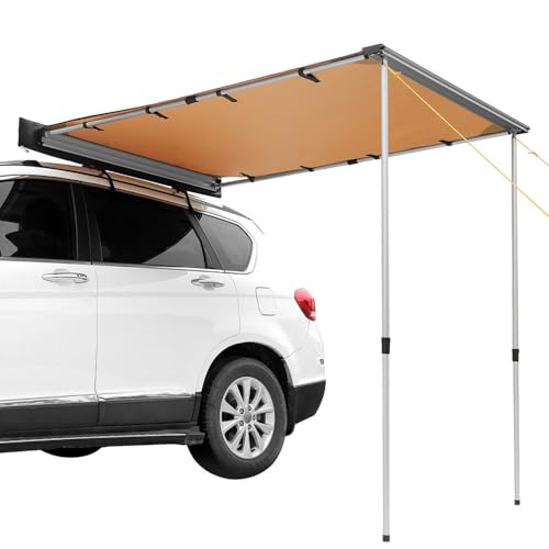 Vepnby Sonnensegel Wohnwagen, Wohnwagen Vorzelt, Sonnensegel Camping Mit Hochwertiger Teleskopstange Aus Aluminiumlegierung Sackmarkise Wasserdicht, Sonnenbeständig Und Langlebig(Khaki,1.6 * 2.5m)