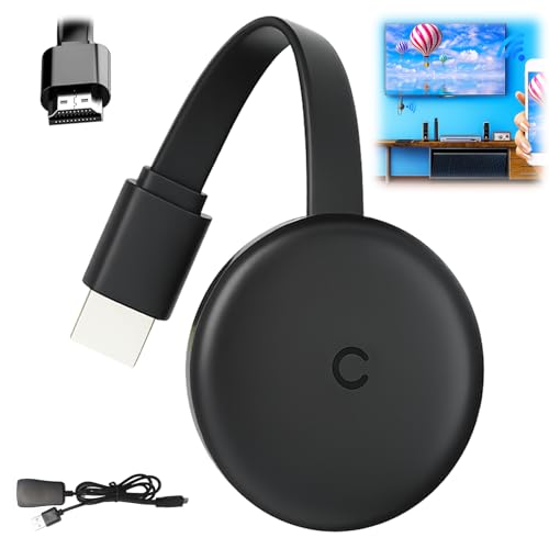 Chromecast - Gerät für TV, kabelloses HDMI 3-in-1, Miracast Dongle, 2,4/5G, Dual-Band WiFi Dongle für TV, kompatibel mit Airplay/Miracast/DLNA für Android/Windows/iOS/Mac OS, Plug and