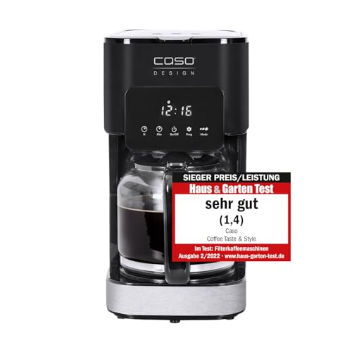CASO Coffee Taste and Style Kaffeemaschine mit Permanentfilter, 1,5 l, optimale Brühtemperatur 92-96 °C, Tropf-Stopp, optimierter Brühkopf, Edelstahl, 12 Tassen