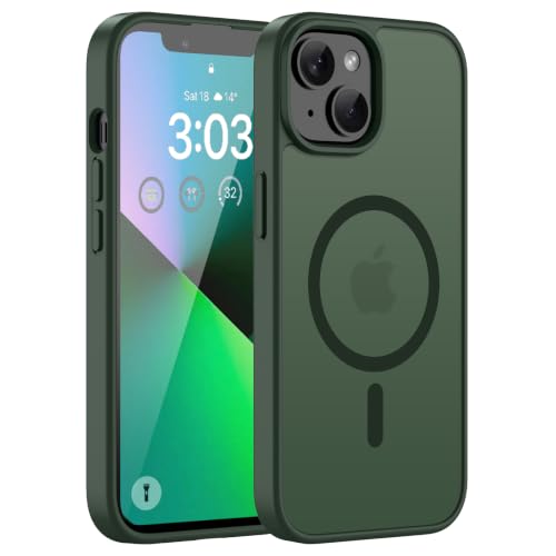 ORDA Magnetische Hülle für iPhone 13 Mini, Kompatibel mit MagSafe, Grün