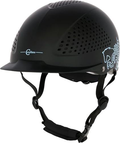 Covalliero Reithelm Beauty 2.0, Kinder, Kinderhelm, stoßfest, schlanke Helmform, mit Belüftung, 4-Punkt-Befestigung