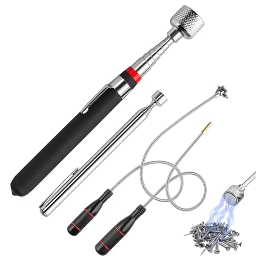 4 Stück Flexibler Teleskopmagnet Set, Starkes Magnetheber Werkzeug Für Auto, Werkstatt, Zuhause