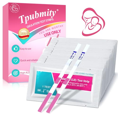 50 Stück Ovulationstest Streifen, Hochempfindliche Ovulationstests Schnelles Test, Fruchtbarkeitstest für Frauen Eisprung, Zuverlässige Früherkennung, Genauigkei Einfach Tests Ergebnis,Rosa