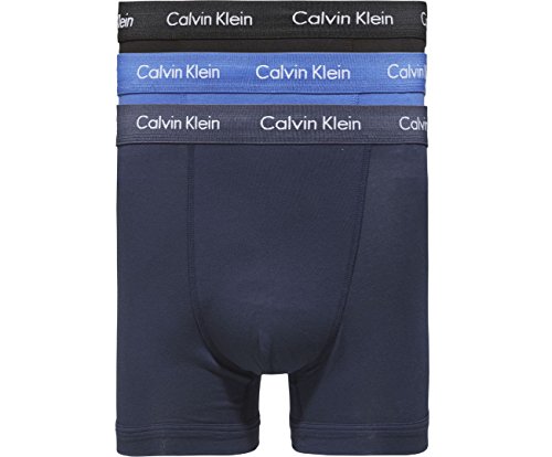 Calvin Klein Herren 3er Pack Boxershorts Trunks Unterwäsche, Mehrfarbig (C-Black/Blu/Blu Other Version), XL