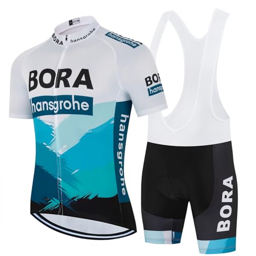 HOMTOL Rennrad Trikot Herren Kurzarm Radtrikot Set Fahrradbekleidung herren Fahrrad Anzug Radsport-bekleidung Radhose mit 3D-Gel-gepolsterten Shorts Radtrikots (Blau01, L)