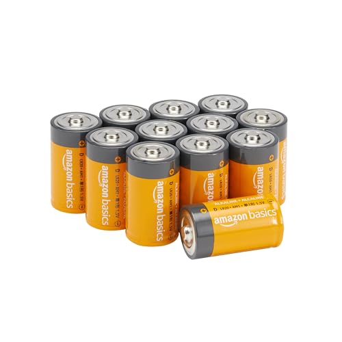 Amazon Basics Alkali-Batterien vom Typ D (Monozellen), 1,5 V, 5 Jahre lagerfähig, 12 Stück