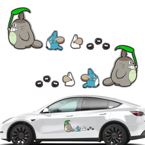 yumcute 2 Stück Anime-Autoaufkleber, Cartoon-Autoaufkleber, wasserfeste Autoaufkleber, Katzenmotiv, geeignet für Stoßstange, Heck, Seitenfenster, Laptop