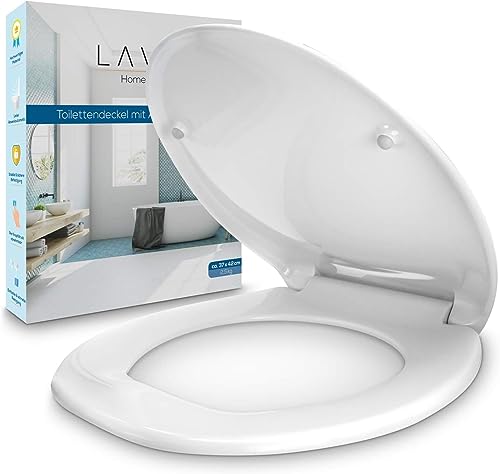 LAVUR Home & Living Toilettendeckel | Praktische Absenkautomatik für sanftes Schließen | Haltbarer Duroplast WC Sitz in universeller Größe | Leicht abnehmbar zur hygienischen Reinigung