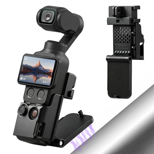 AMAZEAR Magnetische Halterung für DJI Osmo Pocket 4/3, Pocket4 Zubehör Erweiterungsadapter, Osmo Pocket 4/3 Magnetic Mount für Schreibtische, vertikale Oberflächen, Creator Combo, Schwarz