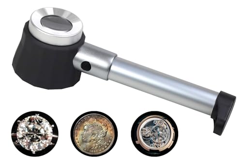 Exporee Lupe 45X, Lupen Edelstahl Einschlaglupe Juwelier Lupe Schmuck Lupe Lupe für Münzen Lupe Briefmarken