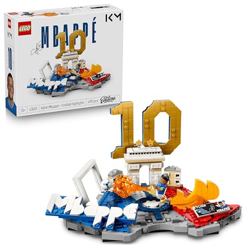 LEGO Editions Kylian Mbappé – Fußball-Highlights Spielzeug - 3D Modellbau mit Minifigur zum Sammeln - Kinderzimmer Deko - Geschenk für Jungen, Mädchen ab 10 Jahren und Erwachsene Sportfans - 43013