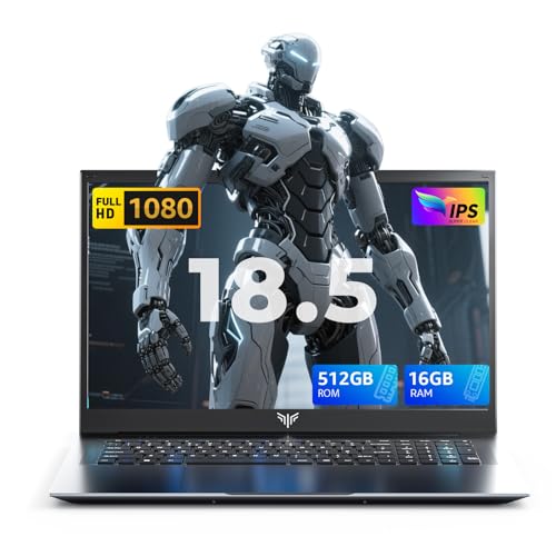 Tivique 18,5 Zoll Laptop,Twin Lake N150 (bis zu 3,6 GHz),8000mAh,16 GB DDR4 512 GB SSD bis zu 2 TB, 1920 x 1080 IPS Full HD Laptop, BT5.0, HDMI, Typ-C, 180° Öffnen und Schließen