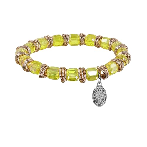 Konplott Armband elastisch Festival gelb antik Silber