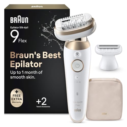 Braun Epilierer Damen Silk·épil 9 Flex, Ladyshaver, 9-041 3D, Gold