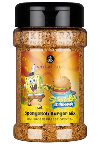 Ankerkraut Spongebob Burger Mix, Schwammkopf Burger Edition, Nickelodeon Kooperation, Hamburger und Cheeseburger Buletten würzen, 230 g im Streuer