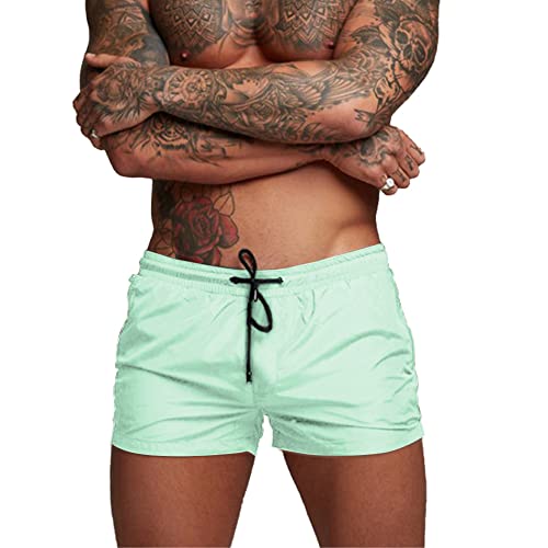 Donason Badehose Herren Schnelltrocknend Badeshorts für Herren Sporthose Laufshorts Männer Sport Kurze Hose Schwimmhose mit Mesh-Futter und Reißverschluss Taschen