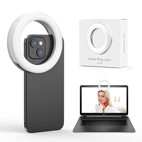 Nalezuns Ringlicht, Handy Ringleuchte, Mit DREI Farbmodi,USB-Laden, 40 LEDs Selfie Licht Geeignet für Handys,Tablets,Laptops,Zoom-Meetings,Make-up,Vlogging, Videokonferenzen,Phone