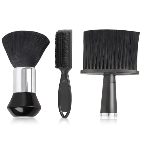 3 Stück Friseurbürste, Barber Set, Nackenpinsel Set, Friseur Bürste, Friseur Haarpinsel, Professionelle Friseur Zubehör für Friseursalon Haarreinigung, Staubentfernung